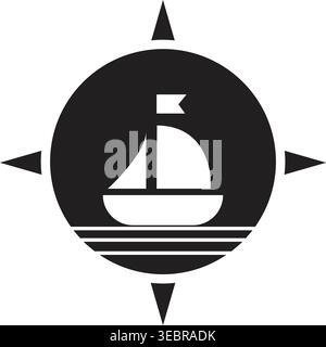 Ruderboot und Fisherman Silhouette Stock Vektor
