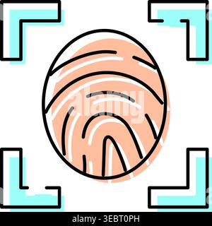 Fingerabdruckscannen biometrisches Identitätssicherheitskonzept Stock Vektor