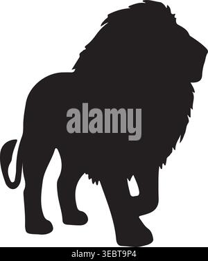 Lion Silhouette Vektor-Illustration isoliert auf weißem Hintergrund Asset Art Design Stock Vektor