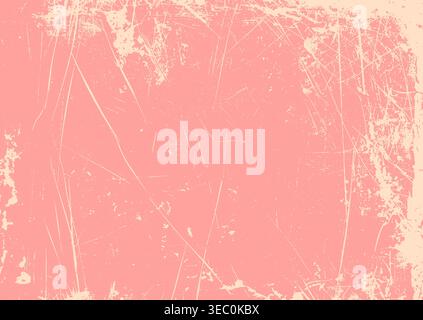 Abstrakter Grunge-Hintergrund mit einer rosa zerkratzten Textur Stock Vektor