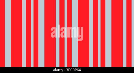 Rotes Muster mit vertikalem Streifen. Nahtloser Hintergrund für Winterferien. Zuckerrohr-Textur, Muster mit roten Linien. Stock Vektor