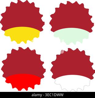 Abstrakte Abzeichen Formen Vektor-Set – bunte Werbe-Etiketten, dekorative Verkaufs-Tags und moderne Sticker Design Elements Kollektion Stock Vektor