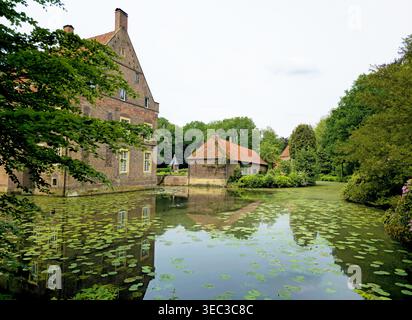 Wasserburg Welbergen, Nordrhein-Westfalen, Deutschland, Europa. Die Burg Welbergen ist die typischste Wasserburg in Münster. Stockfoto