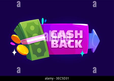 Symbol „Cash-Back“ oder „Cash-Back-Zahlung“ Stock Vektor
