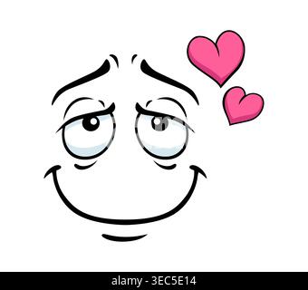 Emoji in Love Hearts Cartoon Happy Face Expression Stock Vektor