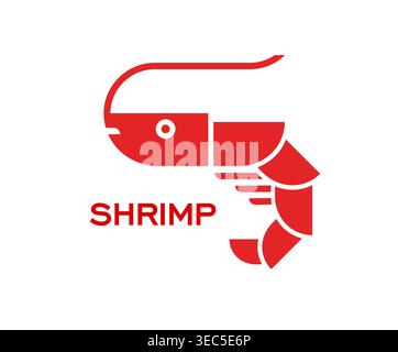 Shrimps Icon, Fisch und Meeresfrüchte Restaurant, Sushi Bar Stock Vektor