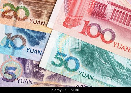 Chinesisches Geld - Yuan ein geschäftlicher Hintergrund Stockfoto