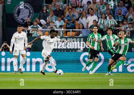 Vinicius Vini Junior wurde während des LaLiga EA Sports Spiel zwischen Teams von Real Betis Balompie und Real Madrid CF gesehen (Maciej Rogowski/Ball Raw Bilder) Stockfoto
