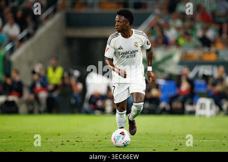 Vinicius Vini Junior wurde während des LaLiga EA Sports Spiel zwischen Teams von Real Betis Balompie und Real Madrid CF gesehen (Maciej Rogowski/Ball Raw Bilder) Stockfoto