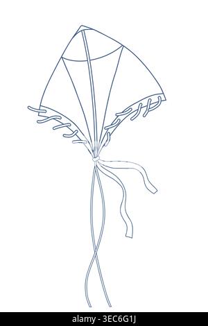 Kite Line Art Vektor Illustration für Kinder. Stock Vektor