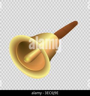 Goldene Retro-Glocke im Vintage-Look. Rufen Sie An. Konstruktionselement Stock Vektor