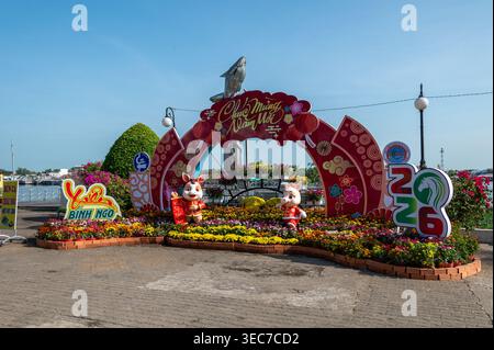 Das neuntägige offizielle fest des vietnamesischen Neujahrs (Tết) wird jährlich zwischen Ende Januar und Mitte Februar gefeiert Stockfoto