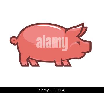 Bauernschwein-Symbol, Schweinefleisch-Symbol Stock Vektor
