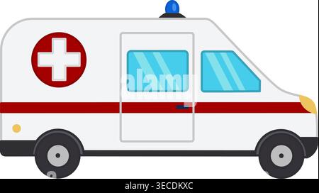 Cartoon-Krankenwagen. Medizinisches Auto. Vektorabbildung Stock Vektor