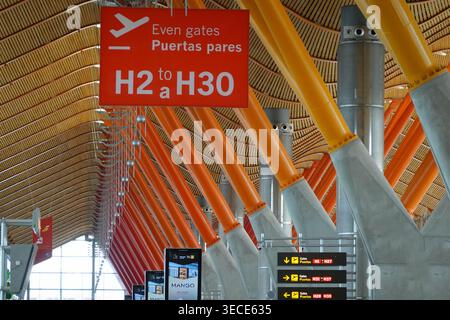 Madrid, Flughafen Adolfo Suárez Madrid-Barajas // Madrid, Aerport Adolfo Suárez Madrid-Barajas Stockfoto