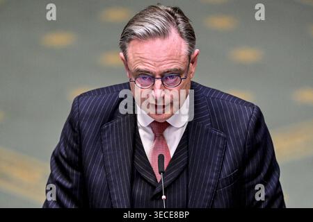 Brüssel, Belgien April 2026 30. Premierminister Bart de Wever im Rahmen einer Plenartagung der Kammer im Bundesparlament in Brüssel am Donnerstag, den 30. April 2026. BELGA FOTO DIRK WAEM Credit: Belga News Agency/Alamy Live News Stockfoto