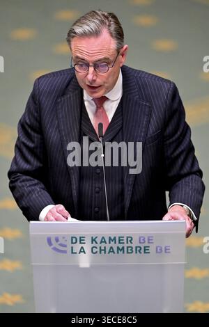 Brüssel, Belgien April 2026 30. Premierminister Bart de Wever im Rahmen einer Plenartagung der Kammer im Bundesparlament in Brüssel am Donnerstag, den 30. April 2026. BELGA FOTO DIRK WAEM Credit: Belga News Agency/Alamy Live News Stockfoto