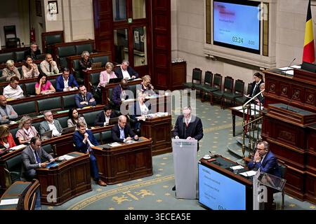 Brüssel, Belgien April 2026 30. Premierminister Bart de Wever im Rahmen einer Plenartagung der Kammer im Bundesparlament in Brüssel am Donnerstag, den 30. April 2026. BELGA FOTO DIRK WAEM Credit: Belga News Agency/Alamy Live News Stockfoto