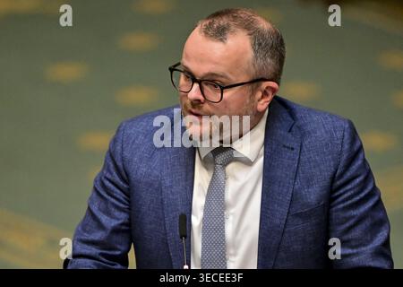 Brüssel, Belgien April 2026 30. Energieminister Mathieu Bihet im Rahmen einer Plenartagung der Kammer im Bundesparlament in Brüssel am Donnerstag, den 30. April 2026. BELGA FOTO DIRK WAEM Credit: Belga News Agency/Alamy Live News Stockfoto
