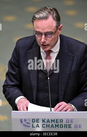 Brüssel, Belgien April 2026 30. Premierminister Bart de Wever im Rahmen einer Plenartagung der Kammer im Bundesparlament in Brüssel am Donnerstag, den 30. April 2026. BELGA FOTO DIRK WAEM Credit: Belga News Agency/Alamy Live News Stockfoto