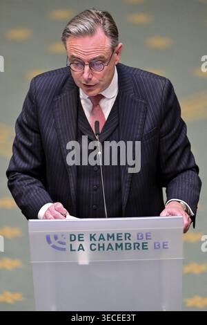Brüssel, Belgien April 2026 30. Premierminister Bart de Wever im Rahmen einer Plenartagung der Kammer im Bundesparlament in Brüssel am Donnerstag, den 30. April 2026. BELGA FOTO DIRK WAEM Credit: Belga News Agency/Alamy Live News Stockfoto