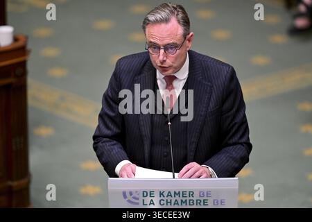 Brüssel, Belgien April 2026 30. Premierminister Bart de Wever im Rahmen einer Plenartagung der Kammer im Bundesparlament in Brüssel am Donnerstag, den 30. April 2026. BELGA FOTO DIRK WAEM Credit: Belga News Agency/Alamy Live News Stockfoto