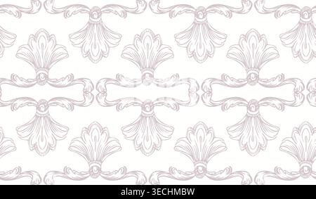 Vektor nahtloses antikes Muster mit monochromen barocken Ornamenten Stock Vektor