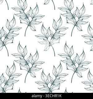 Hinterlässt einen nahtlosen botanischen Hintergrund. Natürliche Blattstruktur für Design Stock Vektor
