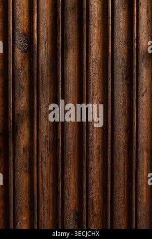 Lackiertes braunes Texturmakro für hölzerne Wandoberfläche Stockfoto