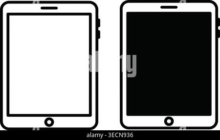 Minimalistisches Smartphone-Modell, Vorder- und Rückansicht Stock Vektor