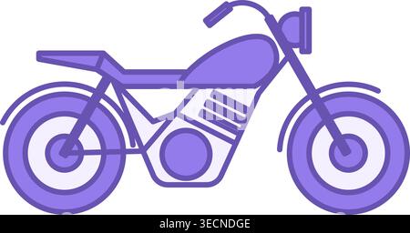 Farbiges Motorrad-Symbol. Vektorsymbol des klassischen Big Bikes. Stadtverkehrskonzept Stock Vektor