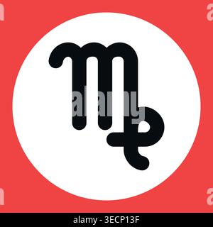 Zodiac-Horoskop. Symbol für das astrologische Symbol Virgo. Stilisiertes Sternzeichen esoterisch. Einfache Darstellung des Linienvektors Stock Vektor