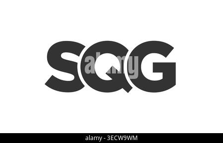 SQG-Logo-Design-Vorlage mit starkem und modernem Text. Anfänglich basierter Vektorlogotyp mit einfacher und minimaler Typografie. Trendige Firmen-ID Stock Vektor