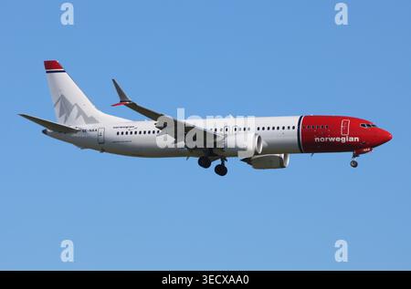 Eine Boeing 737 MAX8 der Norwegian Air Sweden Stockfoto