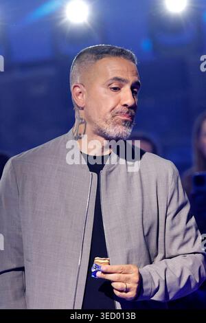 Drei Rapper Rapper und Jurorin Bushido (Anis Ferchichi) bei der ersten von drei ...