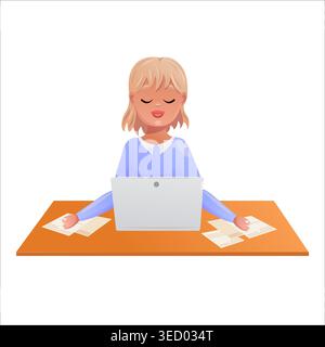Flache Vektorillustration isoliert auf weißem Hintergrund über psychische Gesundheit am Arbeitsplatz Stock Vektor