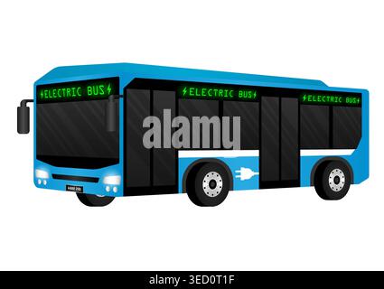 Elektrischer Bus. Grüne Energie oder umweltfreundliches Konzept. Futuristisches Transportkonzept. Vektorabbildung. Stock Vektor