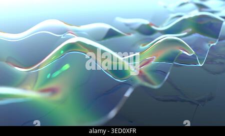 Glas-Regenbogenwelle bg 3D-Rendering Stockfoto