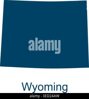 Wyoming Kartenvektorentwurfsvorlagen isoliert auf weißem Hintergrund Stock Vektor