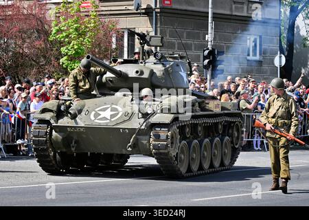 Pilsen, Tschechische Republik. Mai 2026. Befreiungsfest Pilsen, 81. Jahrestag der Befreiung Pilsens durch die amerikanische Armee, fortgesetzt durch den Konvoi der Freiheit in Pilsen, Tschechische Republik, am 3. Mai 2026. Quelle: Miroslav Chaloupka/CTK Photo/Alamy Live News Stockfoto