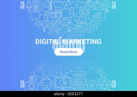 Digital Content Marketing Konzept Stock Vektor