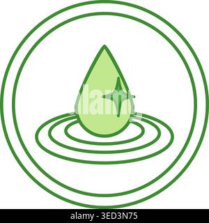 Green Label Reines Wasser. Vektorsymbol. Aufkleber Für Produktverpackung. Hautpflegekonzept Stock Vektor