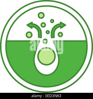 Green Label Akne Care. Vektorsymbol. Aufkleber Für Kosmetikverpackungen. Hautpflegekonzept Stock Vektor