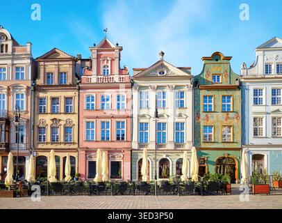 Stadthäuser am Alten Marktplatz Posen, Polen. Stockfoto