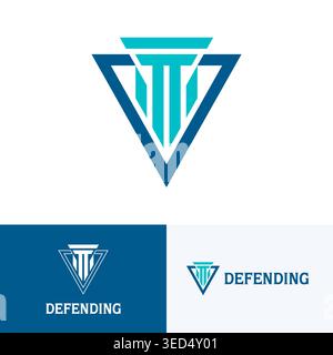 Säulensymbol mit Dreiecksform. Logo-Design für Anwalts- oder Beratungsfirmen. Stock Vektor