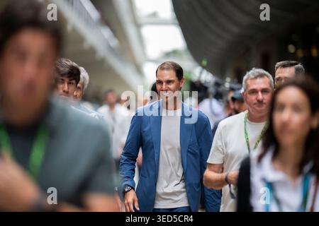 Miami, Usa. Mai 2026. Rafael Nadal vor dem Rennen des F1 Grand Prix von Miami am 2. Mai 2026 in Miami, Florida. Foto: Eliot Blondet/ABACAPRESS.COM Credit: Abaca Press/Alamy Live News Stockfoto