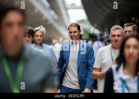 Miami, Usa. Mai 2026. Rafael Nadal vor dem Rennen des F1 Grand Prix von Miami am 2. Mai 2026 in Miami, Florida. Foto: Eliot Blondet/ABACAPRESS.COM Credit: Abaca Press/Alamy Live News Stockfoto