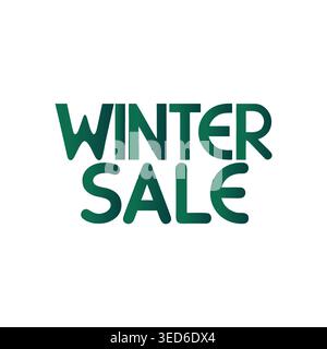 Modern Green Gradient Winter Sale Typografie Logo Stock Vektor