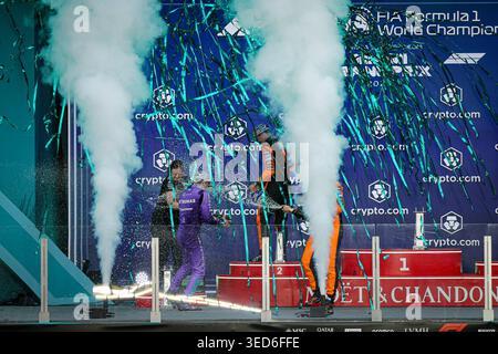 Podestfeier beim Formel 1 Crypto.com Miami Grand Prix 2026 im Miami International Autodrome in Miami Gardens, USA. Runde 6 von Stockfoto