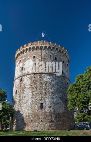 Weißer Turm von Thessaloniki, 15. Jahrhundert, in Thessaloniki, Mazedonien, Griechenland Stockfoto